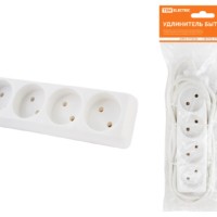 Удлинитель сетевой У4 4-м 5м б/з ПВС 2х0,75мм2 10А/250В TDM
