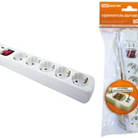 Удлинитель сетевой У05В-USB 5-м 2USB разъема 1.5м вык. з/к ПВС 3х1мм2 16А/250В TDM