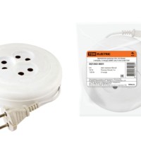 Удлинитель сетевой рулетка УХ6-103 белая 5м 3-м ШВВП 2х0,75 6А/250В TDM