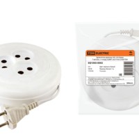 Удлинитель сетевой рулетка УХ6-103 белая 7 метров 3-м ШВВП 2х0,75 6А/250В TDM