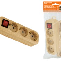 Удлинитель сетевой У03В с выкл. 3-м 3м 2П+3 ПВС 3х1мм2 Эко сосна 16А/250В TDM