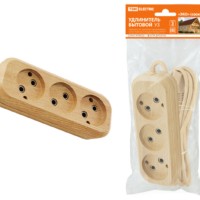 Удлинитель сетевой У3 3-м 3м 2П б/з ПВС 2х0,75мм2 Эко сосна 10А/250В TDM