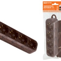 Удлинитель сетевой У04 4-м 5м 2П+3 ПВС 3х1мм2 Эко бук 16А/250В TDM