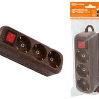 Удлинитель сетевой У03В с выкл. 3-м 5м 2П+3 ПВС 3х1мм2 Эко бук 16А/250В TDM