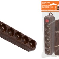 Удлинитель сетевой У05В с выкл. 5-м 3м 2П+3 ПВС 3х1мм2 Эко бук 16А/250В TDM