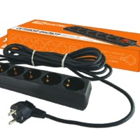 Удлинитель сетевой с фильтром СФ-05В с выкл. 5-м 1.5м с/з ПВС 3х1мм2 16А/250В черный TDM