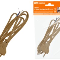 Шнур с плоской вилкой ШУ02 ШВВП 2х0,75мм2 1,7 м. бронза TDM
