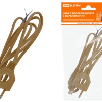 Шнур с плоской вилкой с вырезом ШУ04 ШВВП 2х0,75мм2 1,7 м. бронза TDM