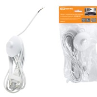 Шнур с ножным выключателем и плоской вилкой ШУН01В ШВВП 2х0,75мм2 3,5м. белый TDM