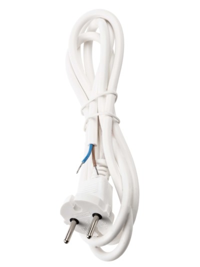 Шнур сетевой с вилкой ПВС-ВП 2x0,75мм2 3м б/з белый TDM — изображение 2