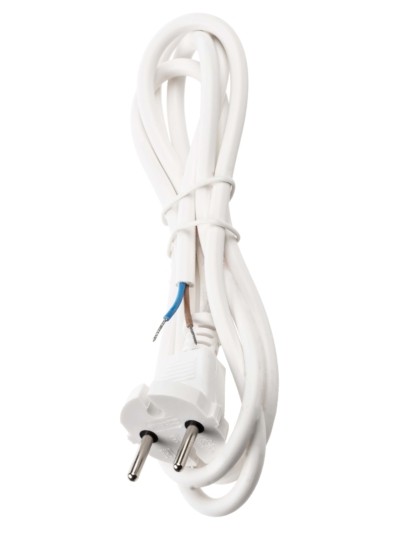 Шнур сетевой с вилкой ПВС-ВП 2x0,75мм2 5м б/з белый TDM — изображение 2