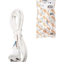 Шнур сетевой с вилкой ПВС-ВП 2×0,75мм2 5м б/з белый TDM