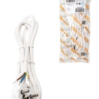 Шнур сетевой с вилкой ПВС-ВП 3×0,75мм2 1,5м с/з белый TDM