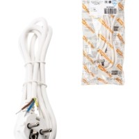 Шнур сетевой с вилкой ПВС 3×0,75мм2 5м с/з белый TDM