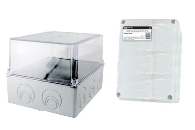 Коробка КМЭР ОП 240х195х165мм проз. кр IP55 мон. плата каб. ввод d28-3 шт. d37-2 шт. TDM SQ1401-1348