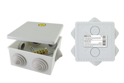 Коробка уравнивания потенциалов (КУП) ОП 100х100х50 мм шина 6х9, 8 групп, IP55, инд. штрихкод, TDM