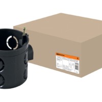 Коробка КМЭУ СП d68х62мм углубленная саморезы стыковочные узлы черная IP20 TDM SQ1402-1105