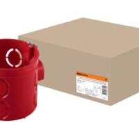 Коробка КМЭУ СП d68х62мм углубленная саморезы стыковочные узлы красная IP20 TDM SQ1402-1106