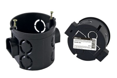 Коробка КМЭУ СП d68х62мм углубленная саморезы стык. уз черная IP20  TDM SQ1402-1905