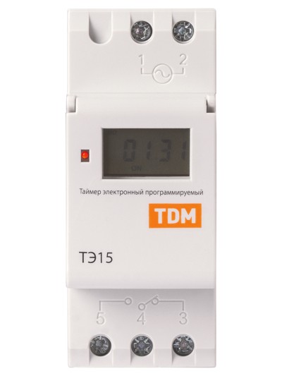 Таймер электронный на DIN-рейку ТЭ15-1мин/7дн-16on/off-16А-DIN TDM — изображение 4