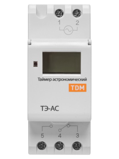 Таймер электронный на DIN-рейку астрономический ТЭ-АС-1мин/24ч-8on/off-16А-DIN TDM — изображение 3