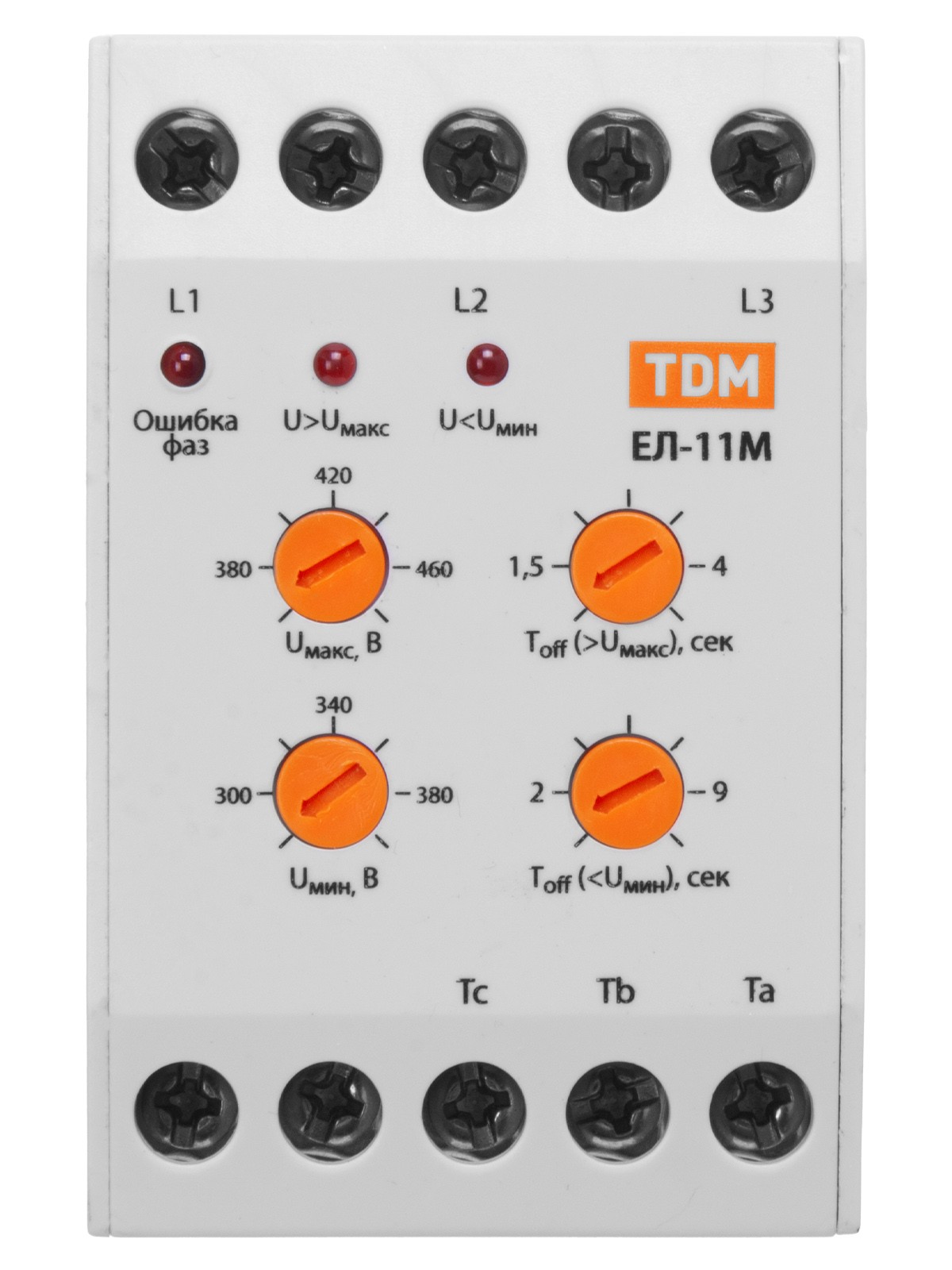 Реле контроля фаз серии ЕЛ-11М-3х380В (1п-контакт) TDM — изображение 3