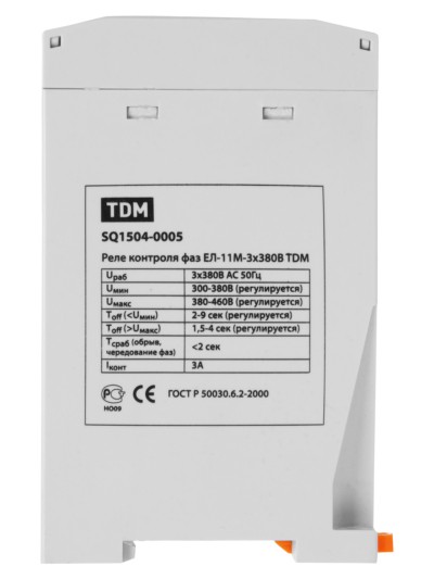 Реле контроля фаз серии ЕЛ-11М-3х380В (1п-контакт) TDM — изображение 4