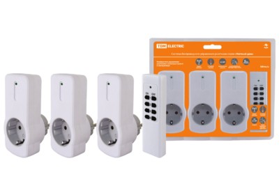 Комплект для беспроводного управления розетками ПУ3-Р1.3 (3 приемника) “Уютный дом” TDM