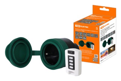 Комплект для беспроводного управления нагрузкой  “Сад” ПУ6-Р3К.1 (Пульт-брелок + 1 приемник-розетка (IP44)) “Уютный дом” TDM