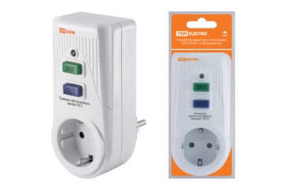 Устройство защитного отключения УЗО-Р-IP40-16-30 (в розетку) 16А 30мА IP40 TDM