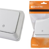 Переключатель на 2 направления 1-кл. открытой установки IP20 10А, белый “Ладога” TDM