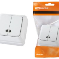 Выключатель 2кл. ОУ с подсветкой IP20 10А белый Ладога TDM