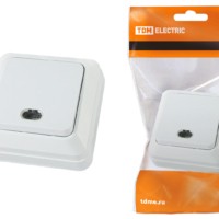 Выключатель 1кл. ОУ с подсветкой IP20 10А белый Ладога TDM