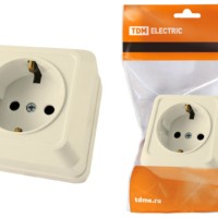 Розетка 2П+З открытой установки IP20 16А, сл. кость “Ладога” TDM