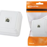 Розетка TФ (RJ-11) открытой установки IP20, белая “Ладога” TDM