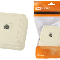 Розетка TФ (RJ-11) открытой установки IP20, сл. кость “Ладога” TDM