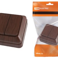 Выключатель 2кл. ОУ IP20 10А бук Ладога TDM