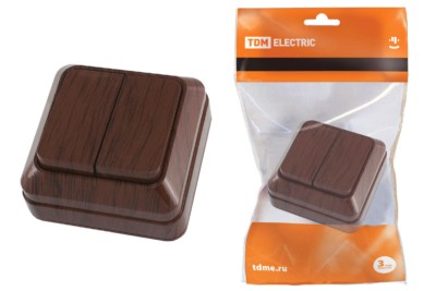 Выключатель 2кл. ОУ IP20 10А бук Ладога TDM