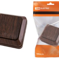 Переключатель на 2 направления 1-кл. открытой установки IP20 10А, бук “Ладога” TDM