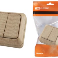 Выключатель 2кл. ОУ IP20 10А сосна Ладога TDM