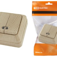 Выключатель 2кл. ОУ с подсветкой IP20 10А сосна Ладога TDM