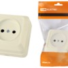 Розетка 2П открытой установки IP20 10А 250В (керамика) сл. кость “Ладога” TDM