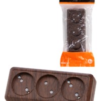 Розетка 3-х местная горизонтальная 2П открытой установки IP20 10A с з/ш бук “Ладога” TDM