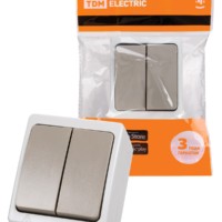 Выключатель 2кл. ОУ IP54 10А серый Вуокса TDM