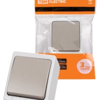 Переключатель на 2 направления 1-кл. открытой установки IP54 10А серый “Вуокса” TDM