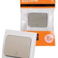 Переключатель на 2 направления 1-кл. скрытой установки IP54 10А серый “Вуокса” TDM