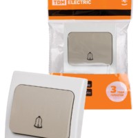 Кнопка звонковая скрытой установки IP54 6A серая “Вуокса” TDM