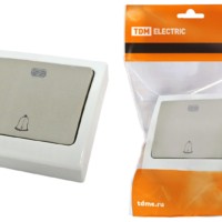 Кнопка звонковая с подсветкой скрытой установки IP54 6A серая “Вуокса” TDM