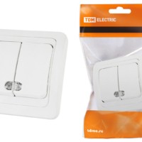 Выключатель 2кл. с подсветкой 10А белый Валдай TDM