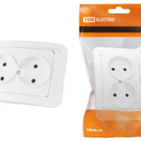 Розетка двойная 2П 10А белая “Валдай” TDM